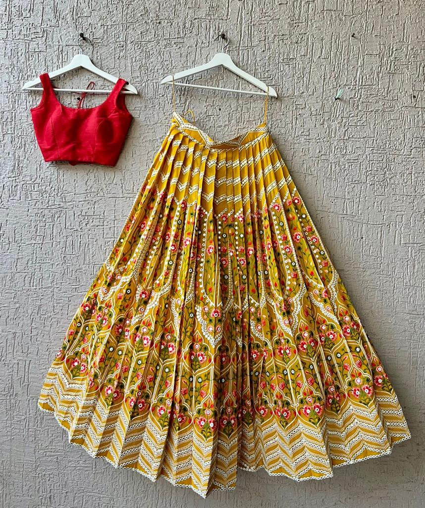 Red and Yellow Lehenga
