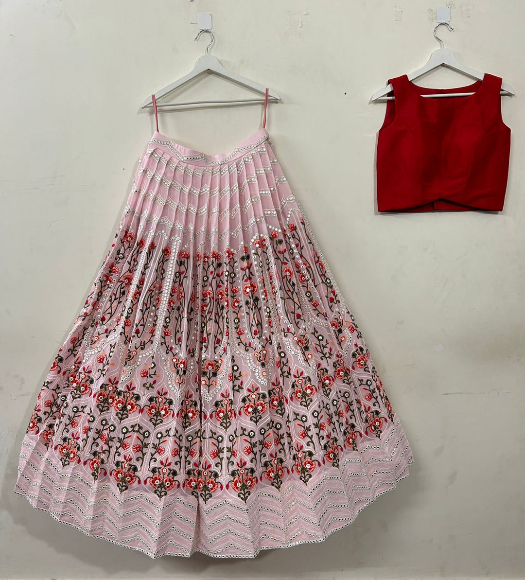 Red and Pink Lehenga
