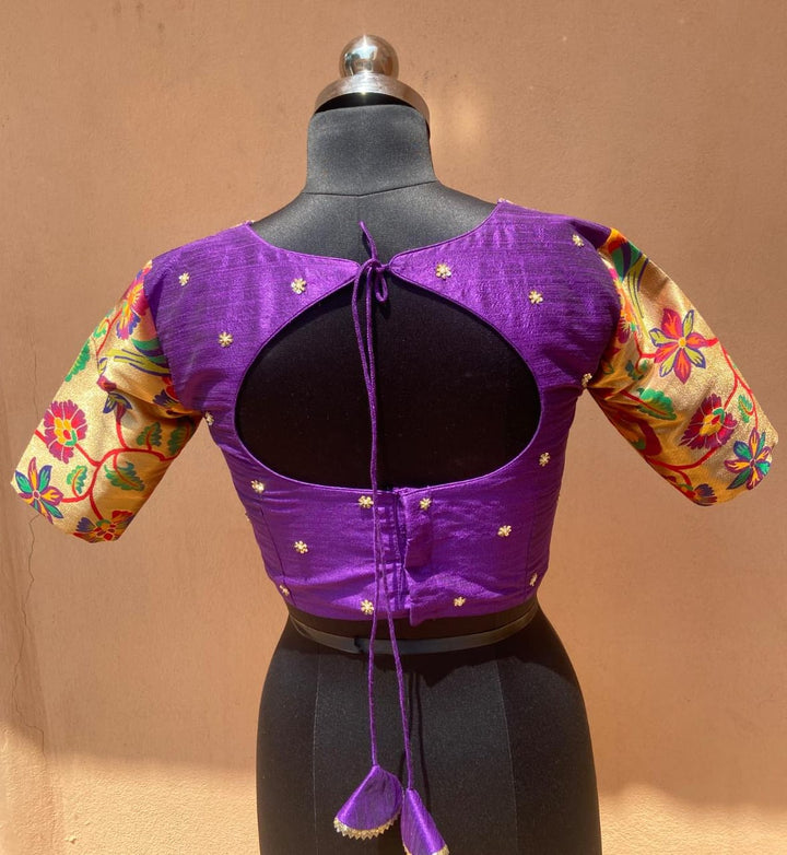 Purple & Red Paithani Silk Lehenga