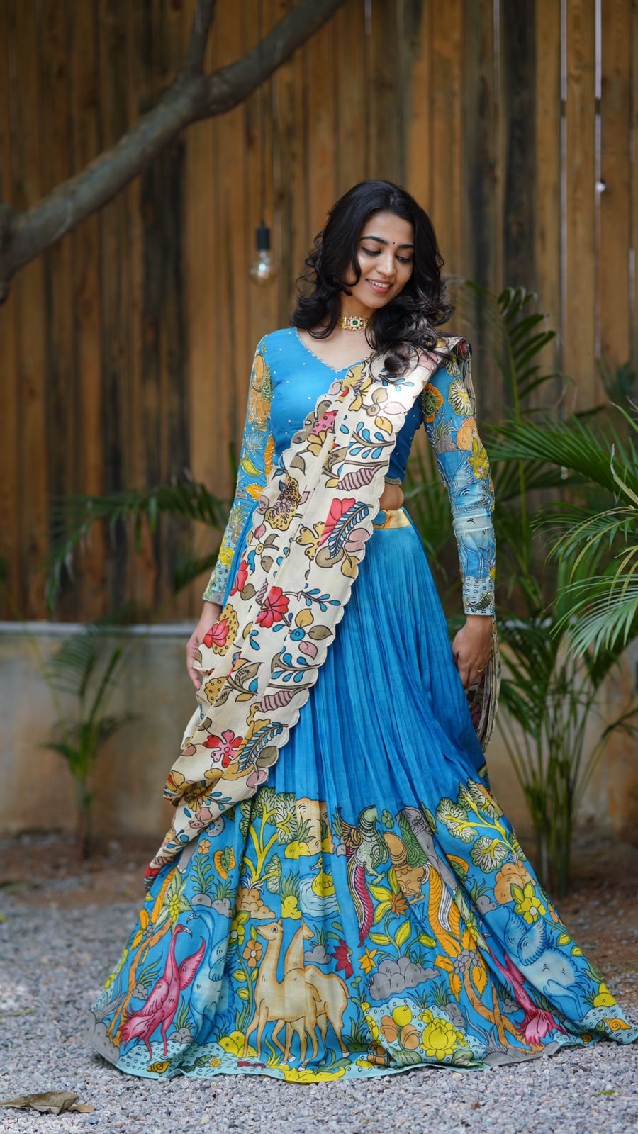 Kalamkari half sarees online hotsell