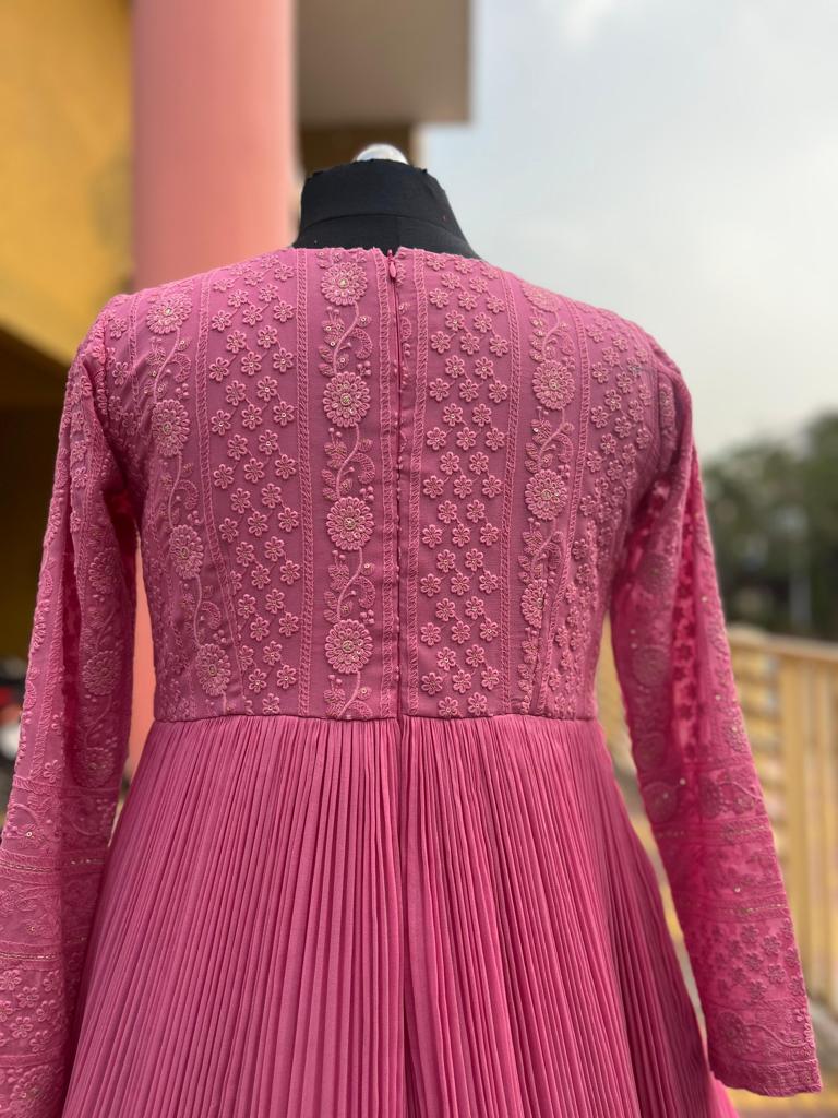 Pink Chikankari Dress