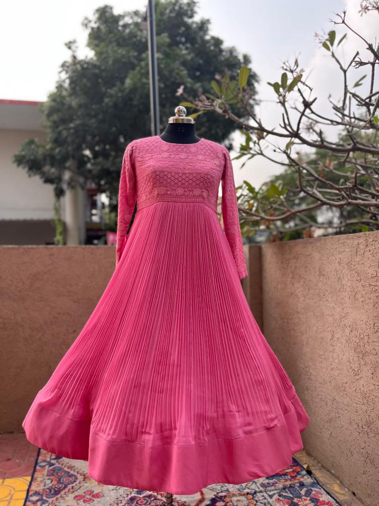 Pink Chikankari Dress Pink Chikankari Dress
