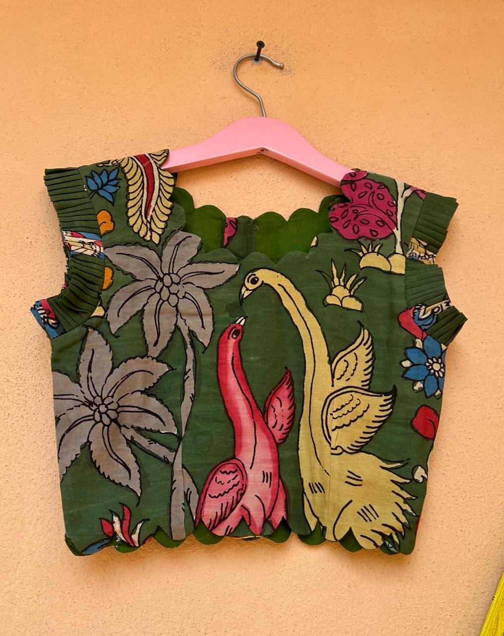 Pink Kalamkari & Chikankari Lehenga