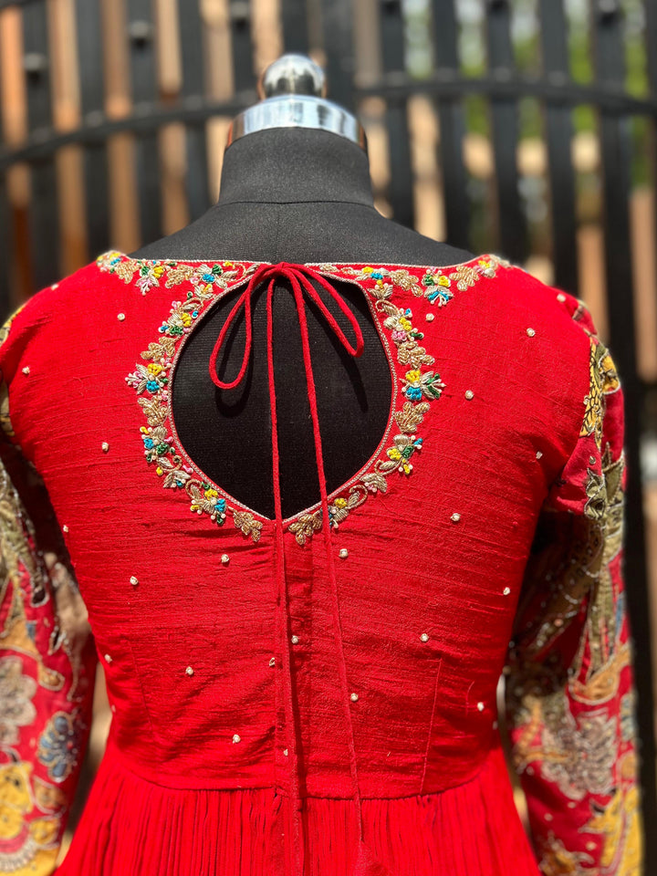 Red Kalamkari Lehenga