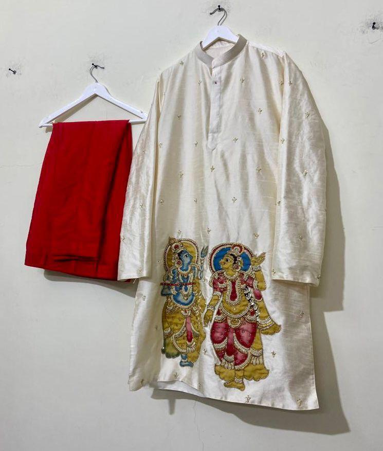 Offwhite Pen Kalamkari Kurta