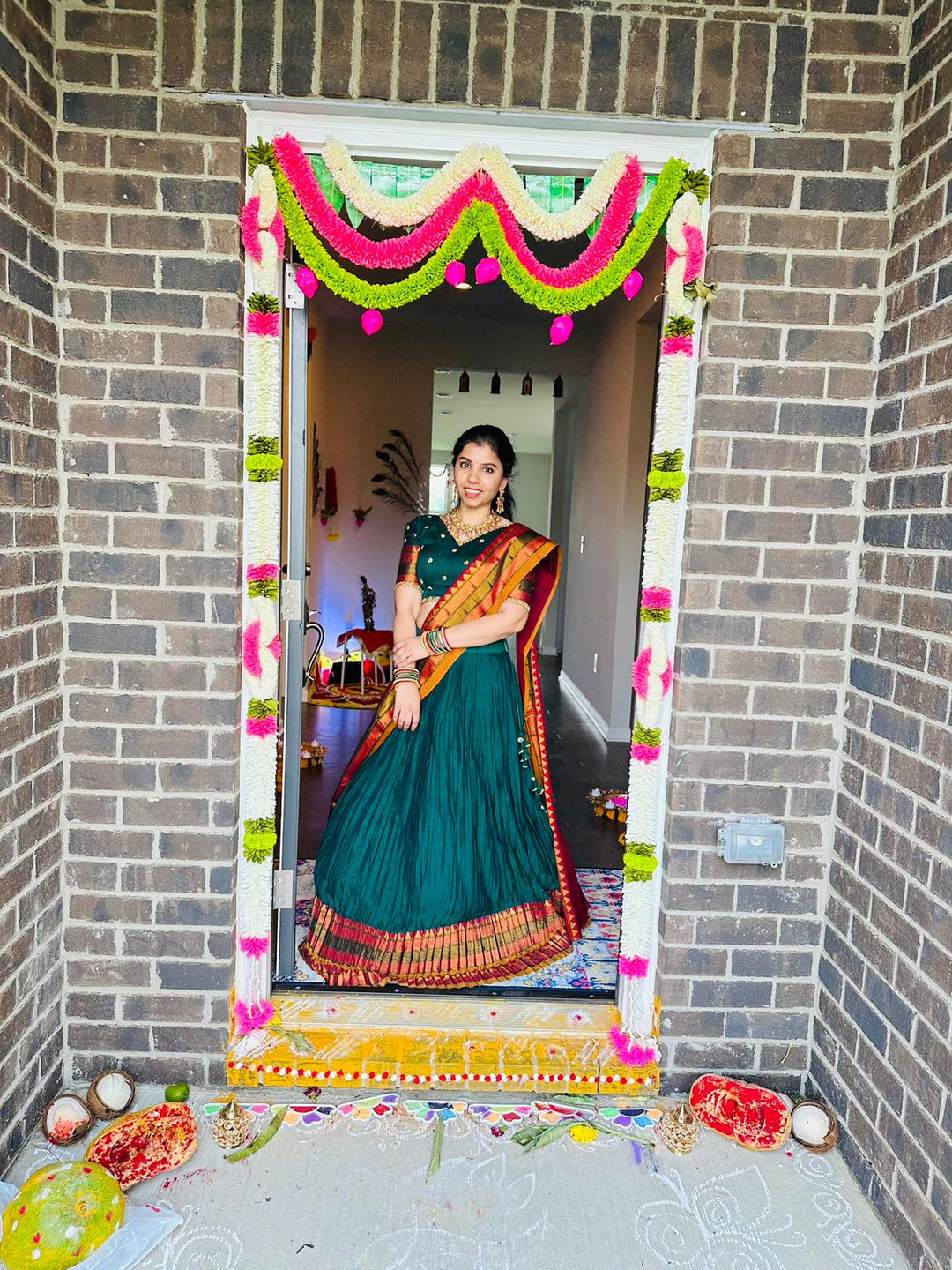 Green Narayanpet Lehenga