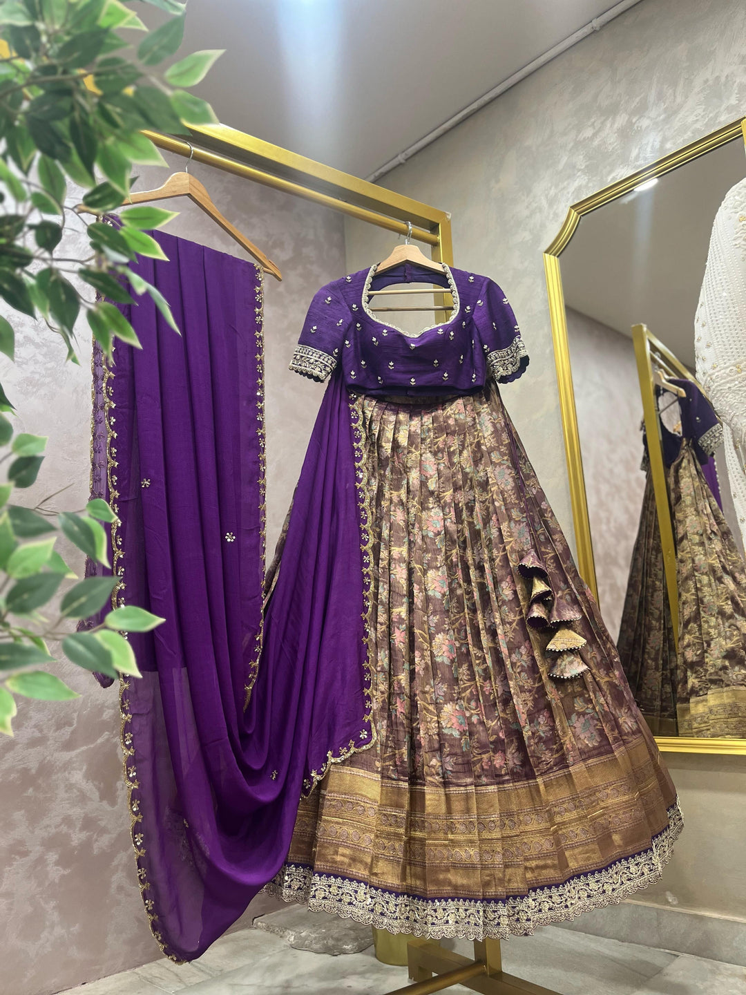 Purple Banaras Tissue Silk Lehenga