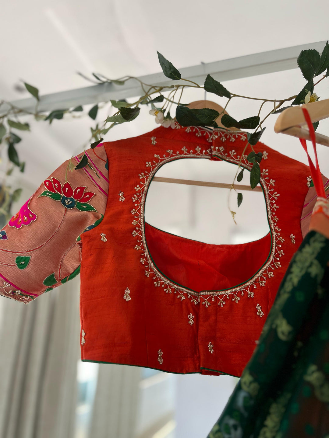 Orange Paithani Silk Lehenga