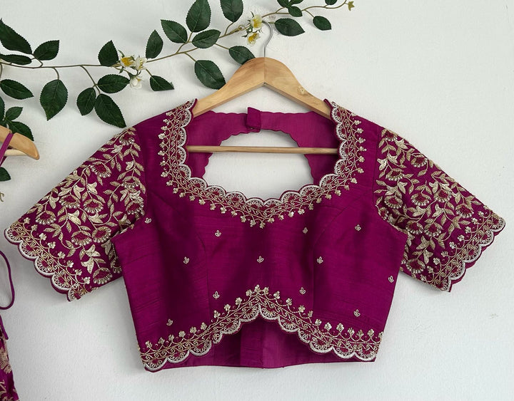 Wine Banaras Silk Lehenga