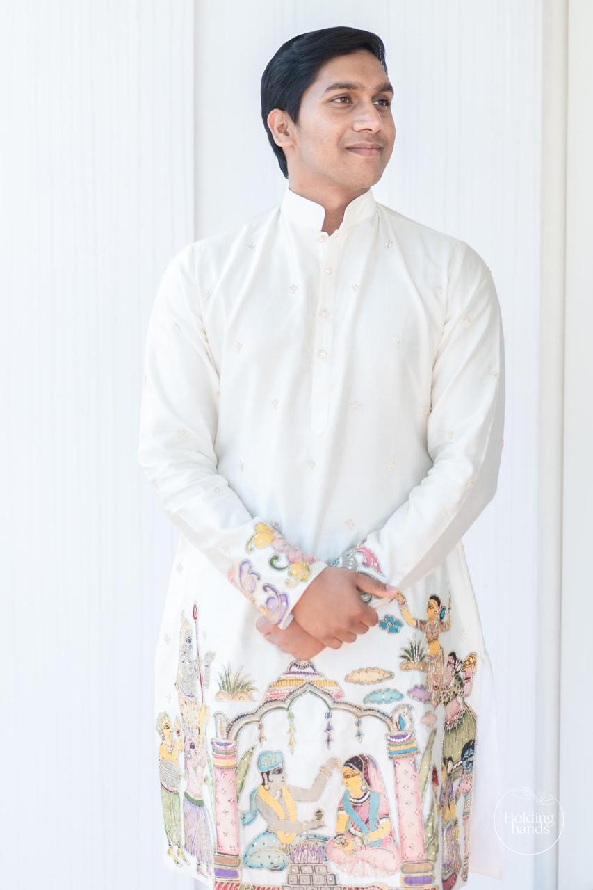 Couple Kalamkari Silk Lehenga