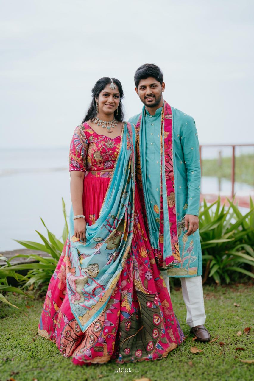 Pink & Blue Kalamkari Family Combo