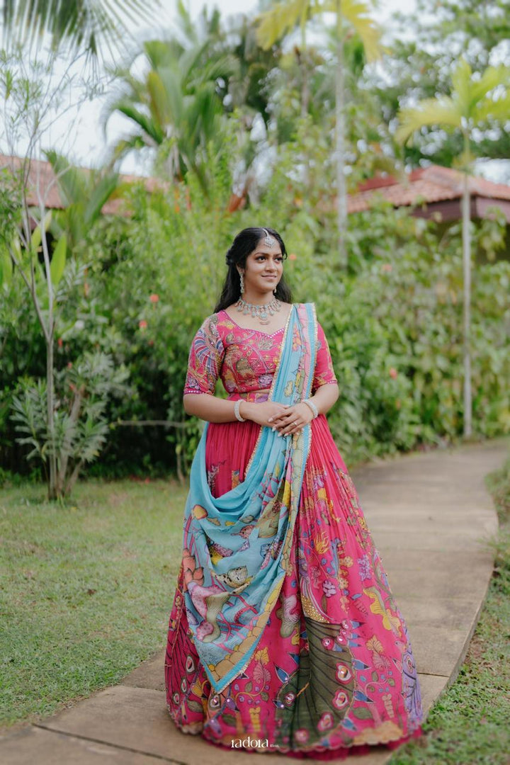 Pink & Blue Kalamkari Family Combo