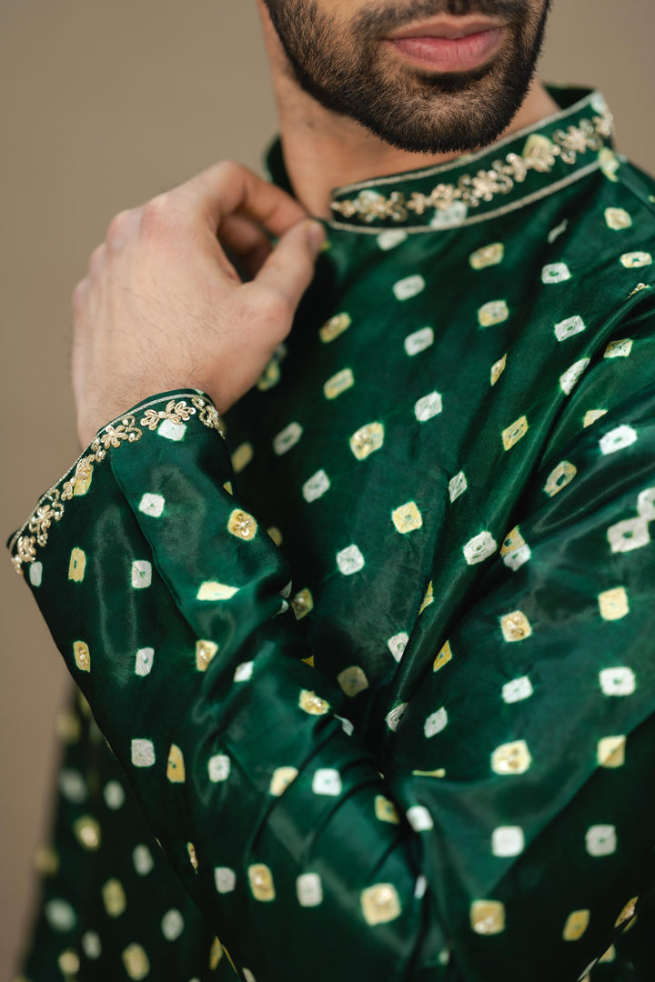 Green Bandani Kurta