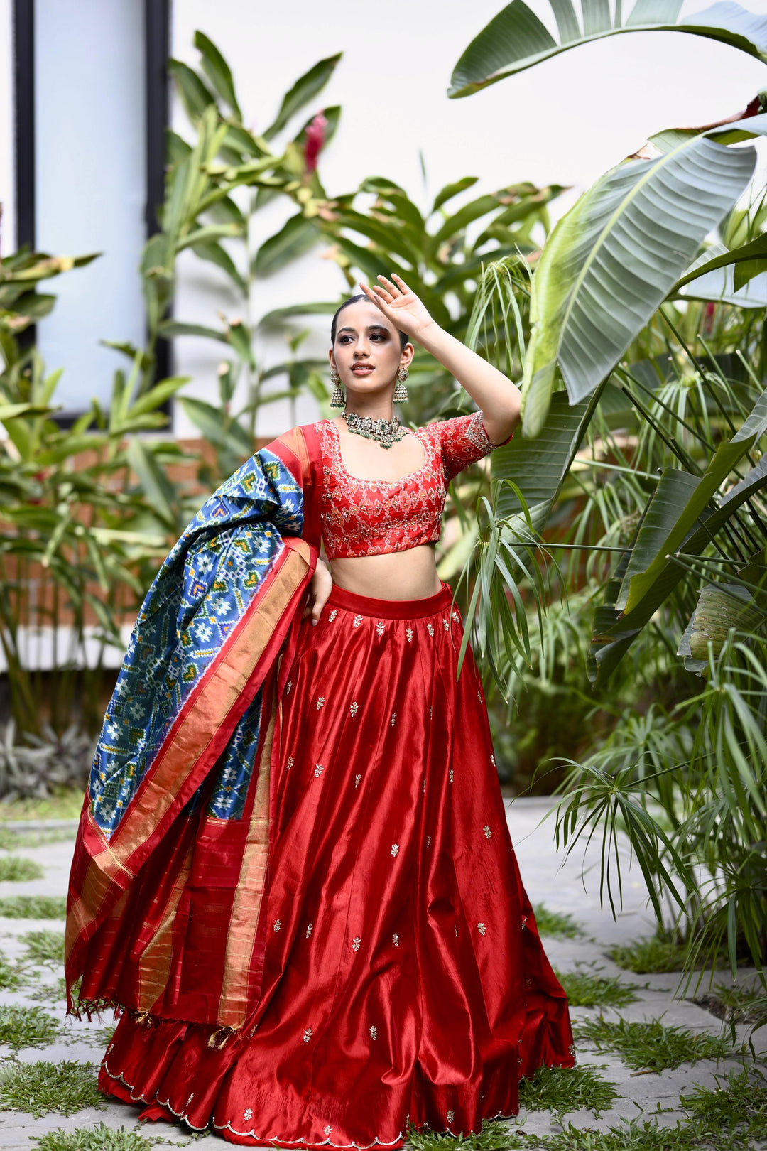 Red Bridal Silk Lehenga