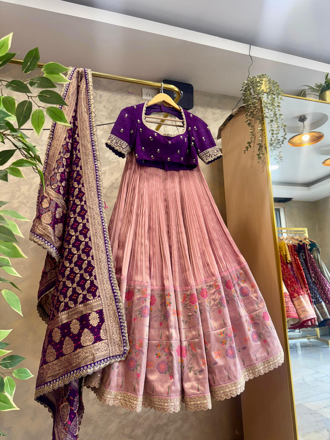 Pink & Purple Paithani Lehenga