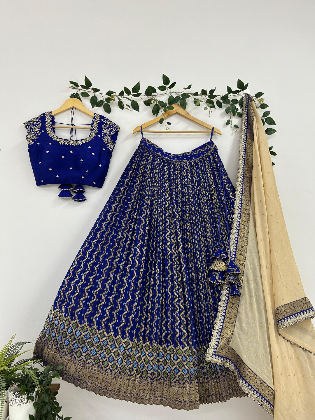 Blue Bandani Lehenga
