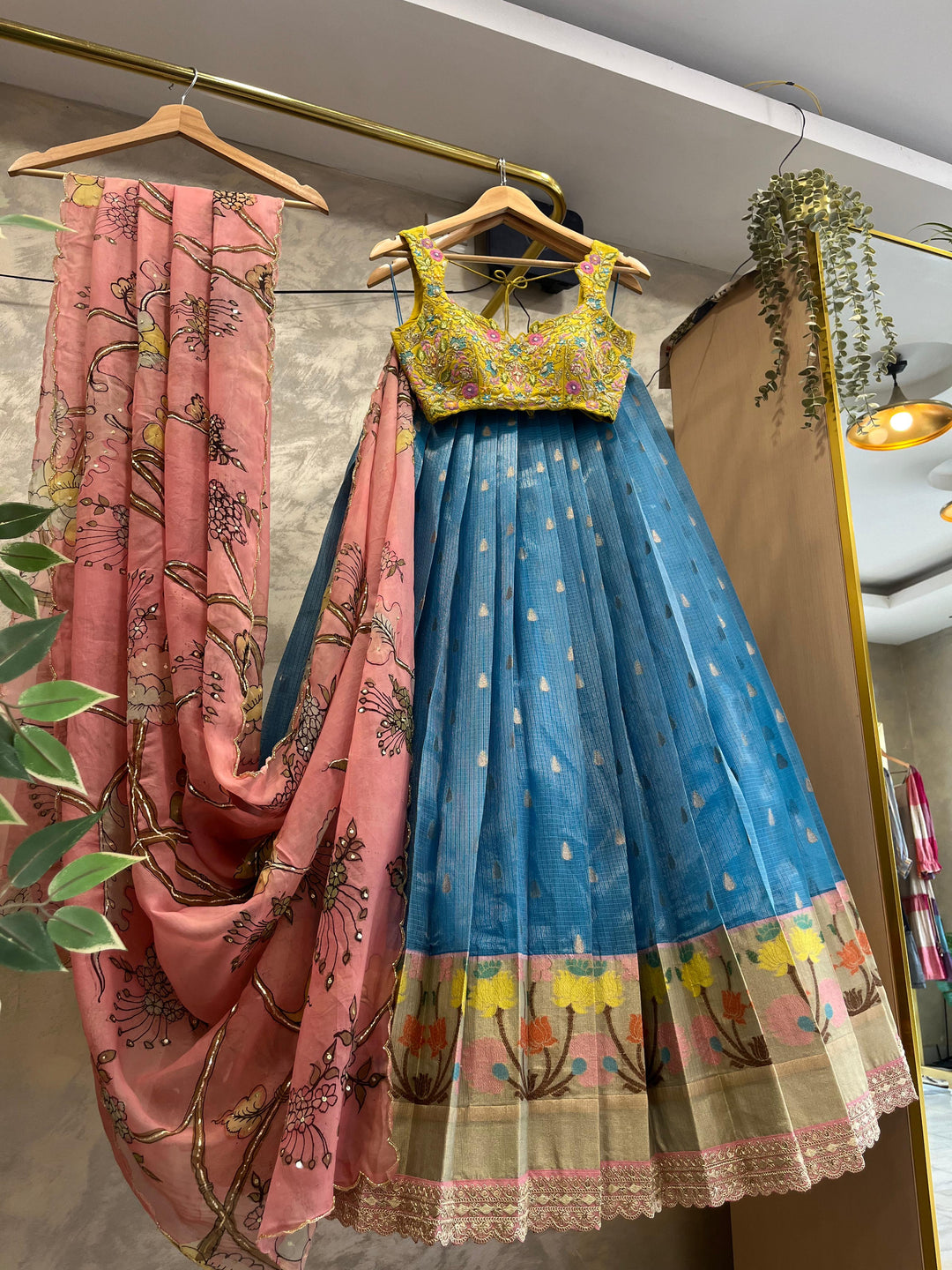 Blue Kota Silk Lehenga