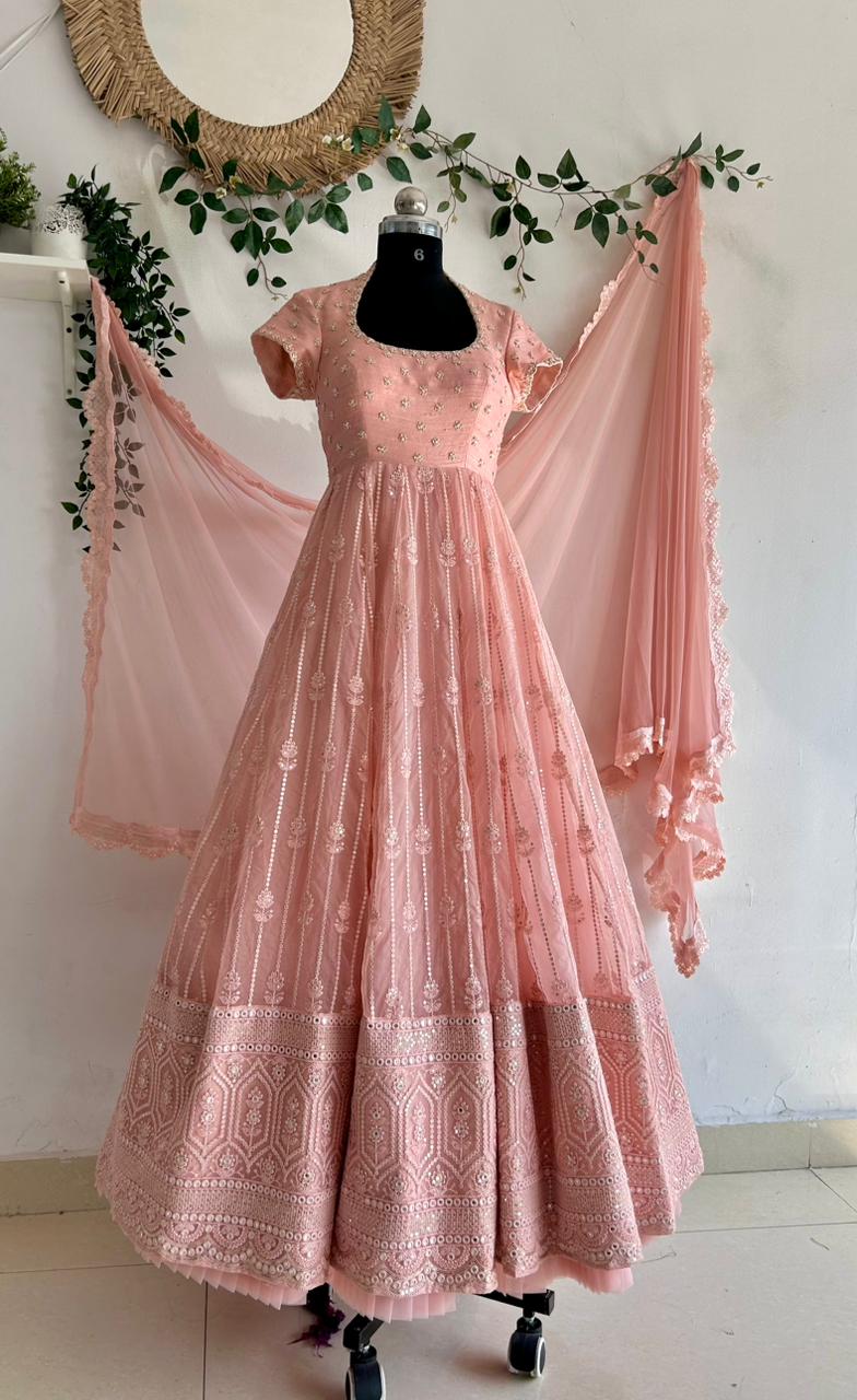 pink chikankari dress Rose Pink Georgette Thread Embroidered Chikankari Kurta Set by Dolly J at  Pernia's Pop Up Shop 2026