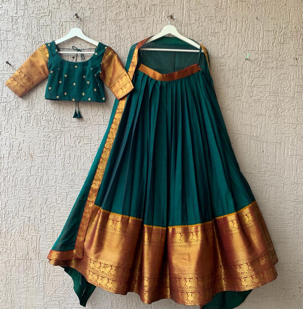 Green Narayanpet Lehenga