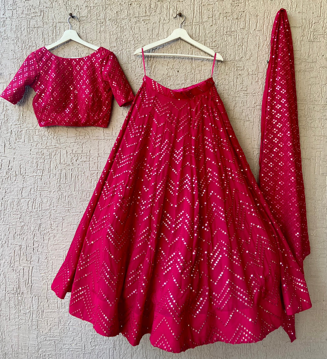 Pink Chikankari Lehenga