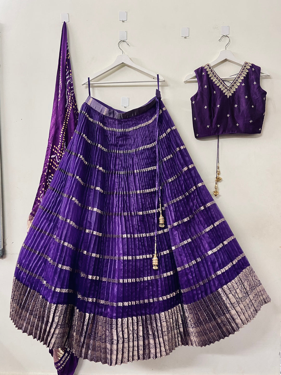 Purple Organza Silk Lehenga