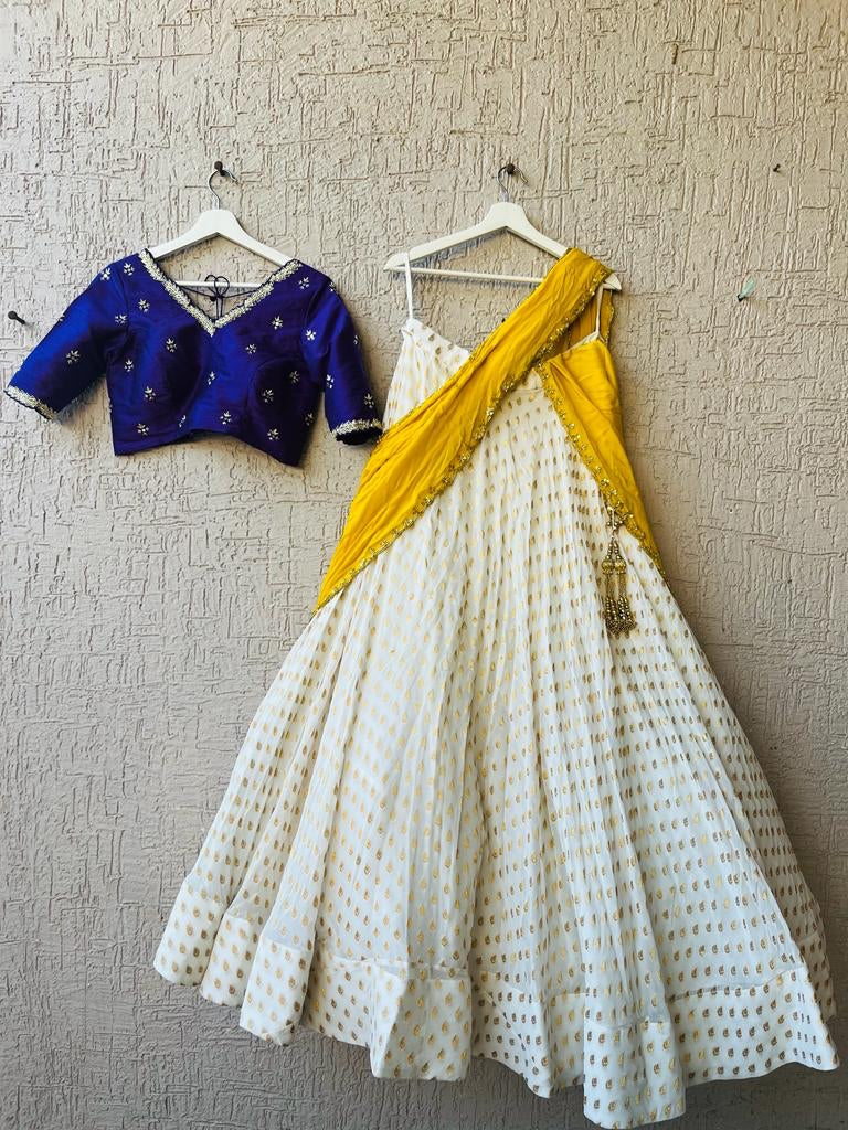 Purple & White Lehenga
