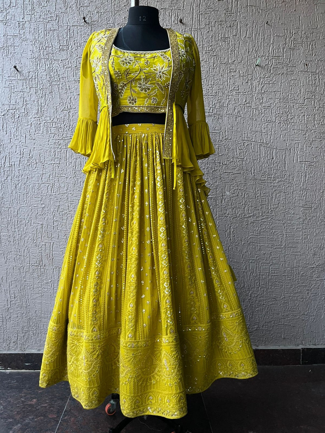 YellowishGreen Chikankari Lehenga