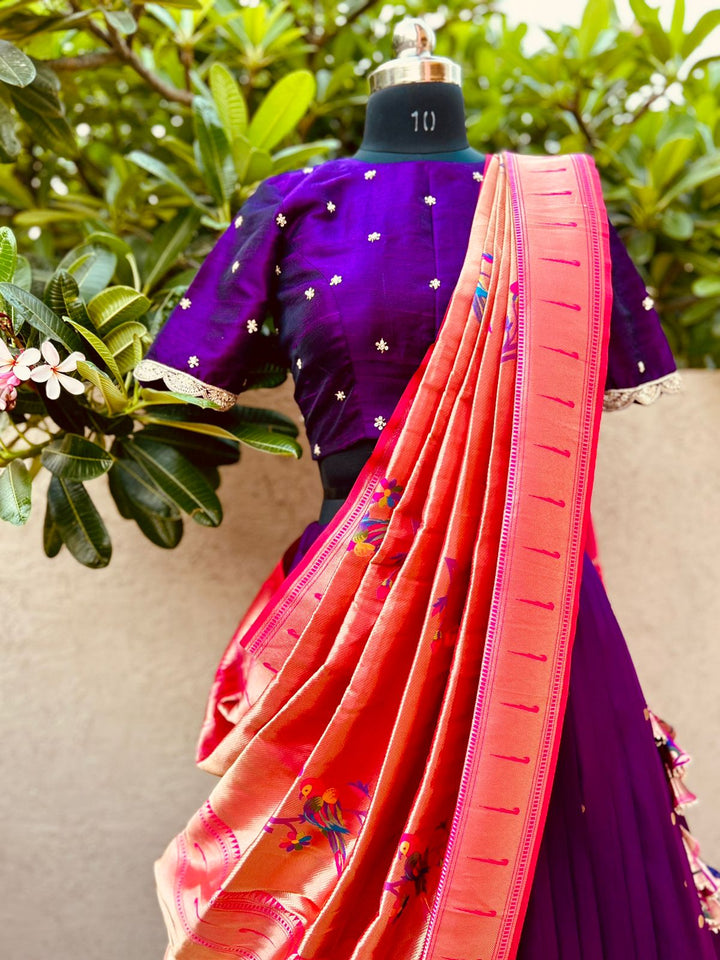 Purple Paithani Silk Lehenga