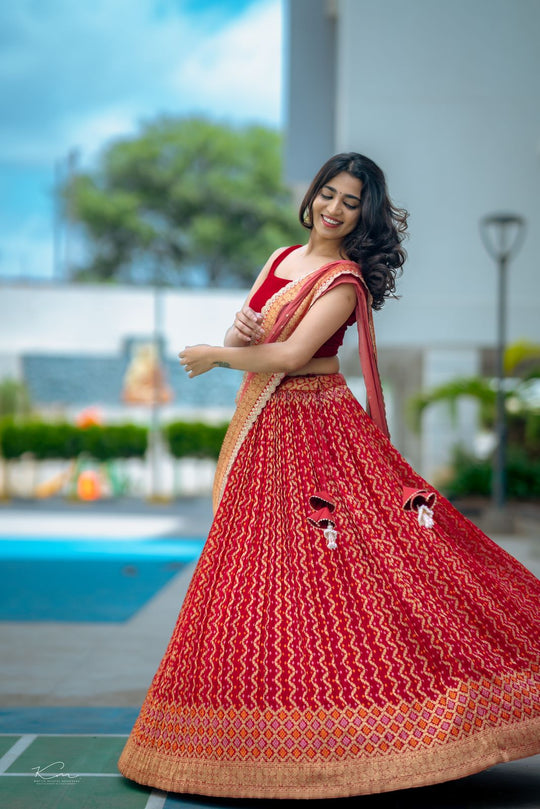 Embrace Festive Vibrancy with myRiti's Bandani Lehenga Collection