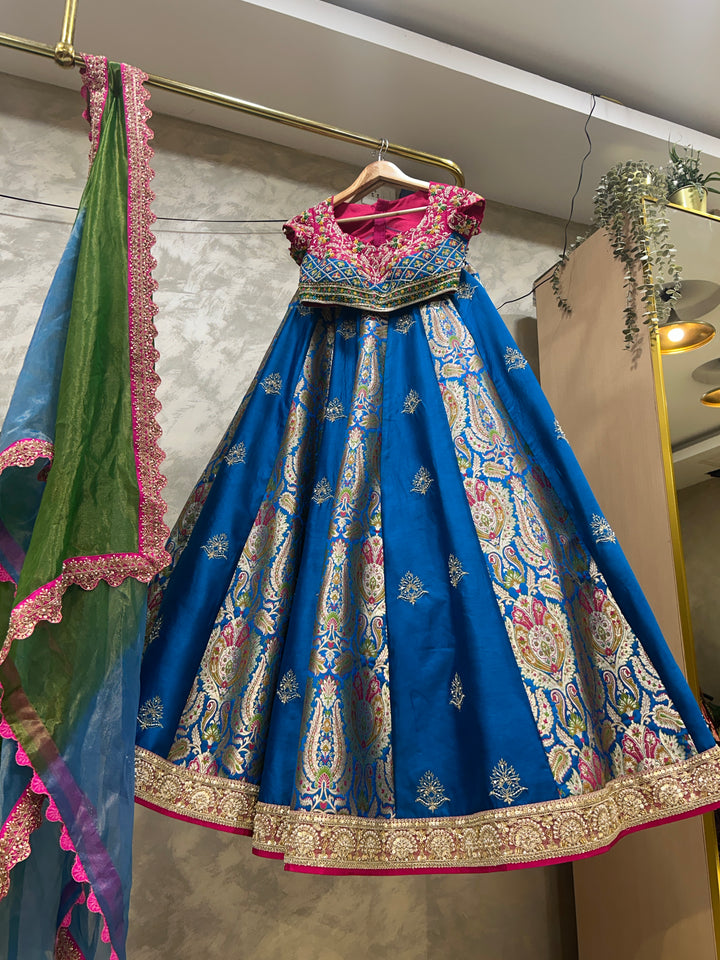 Blue Banaras Silk Lehenga