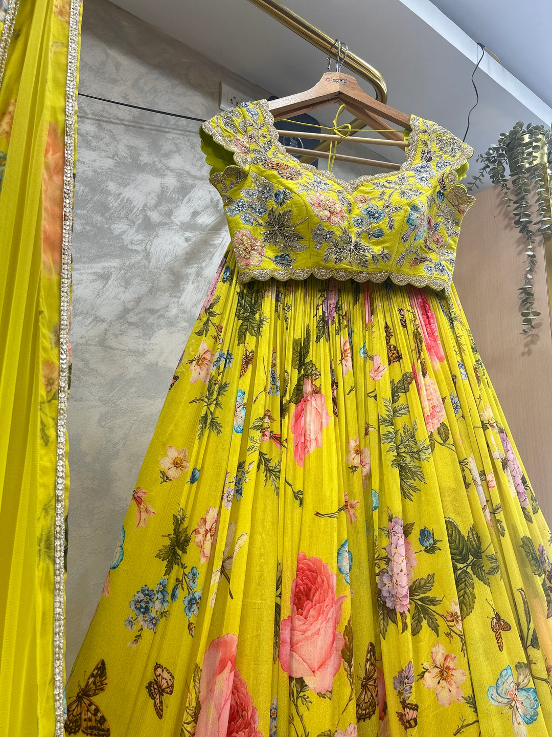Yellow Floral Lehenga