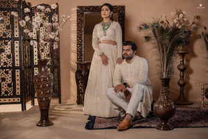 Chikankari Couple Outfit