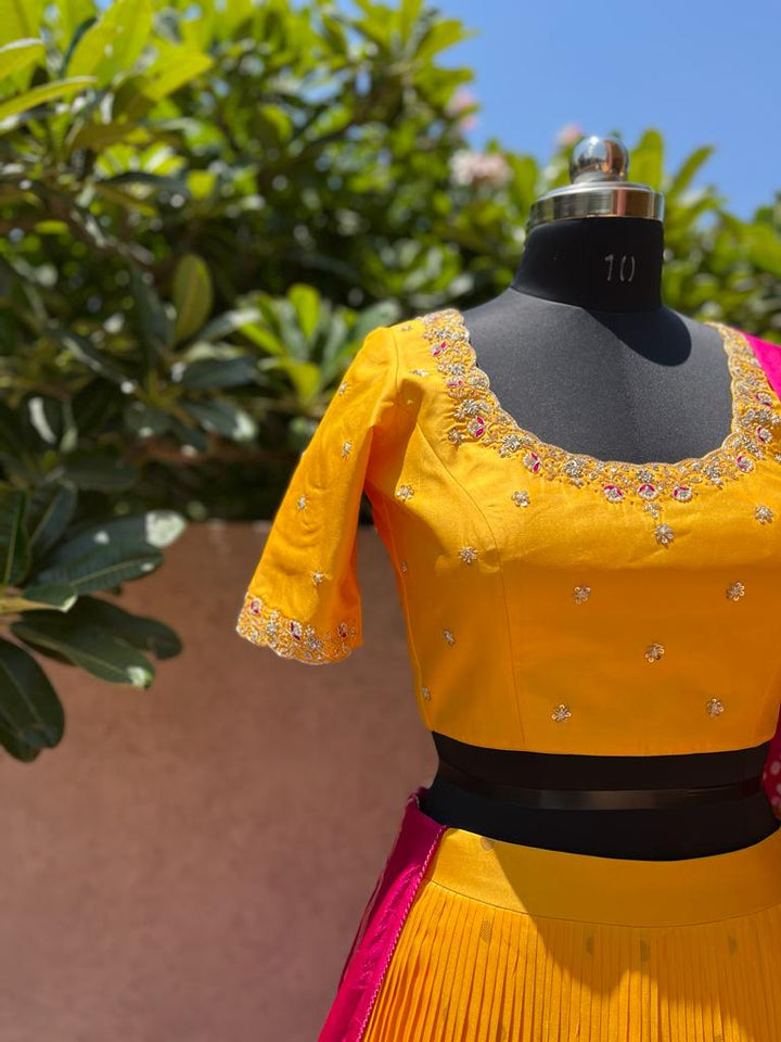 Yellow Paithani Silk Lehenga