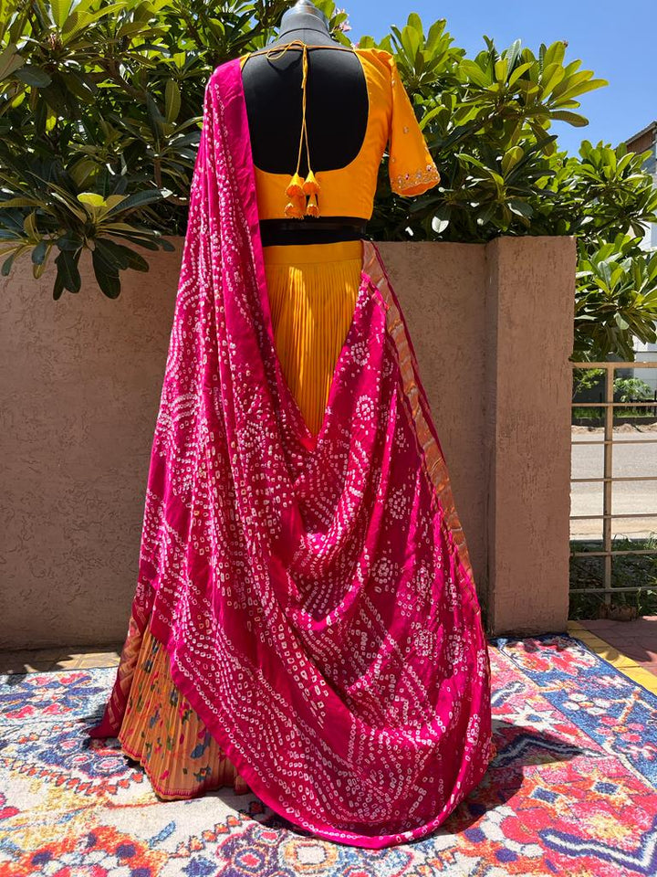 Yellow Paithani Silk Lehenga