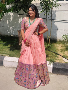 Pink Paithani Silk Lehenga