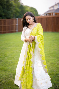 White Chikankari Lehenga