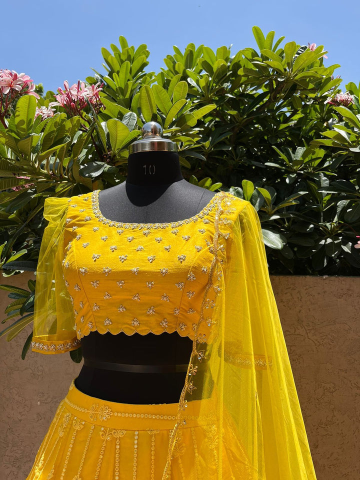 Yellow Chikankari Lehenga