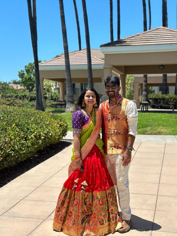 Couple Paithani Silk Outfits
