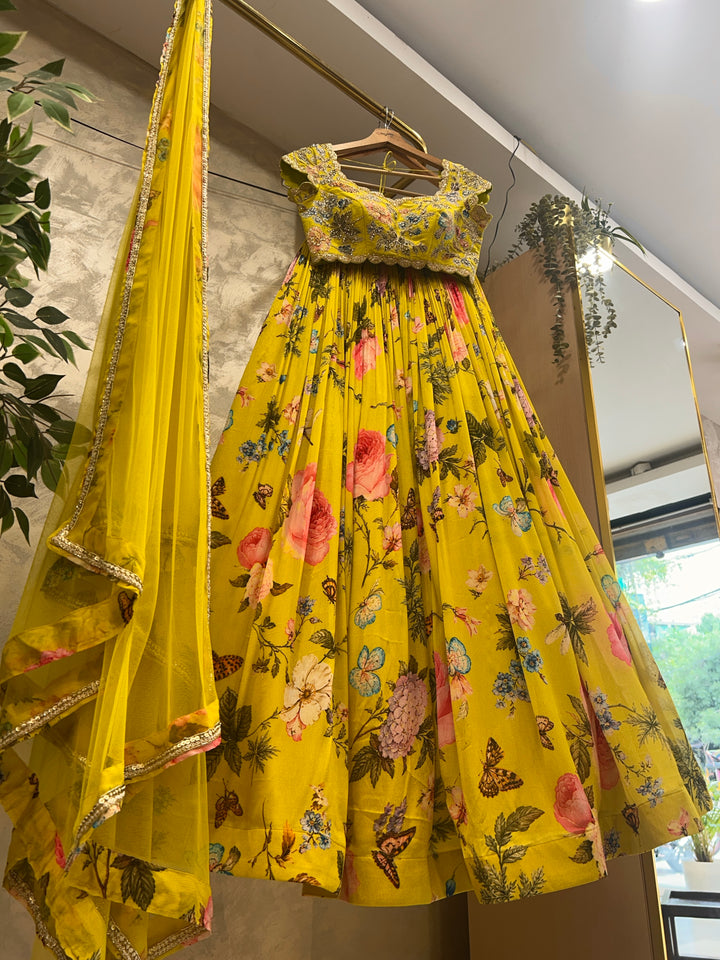 Yellow Floral Lehenga