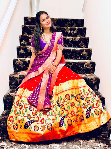 Banaras Patola paithani lehenga choli setals | Fashionable saree blouse  designs, Lehnga designs, Elegant fashion wear