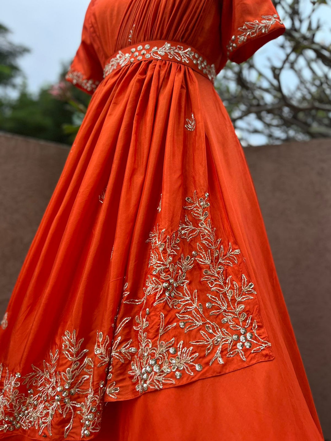 Orange Handwork Dress myRiti Orange Handwork Dress myRiti