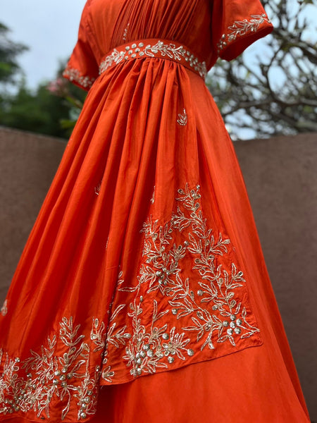 Orange Handwork Dress