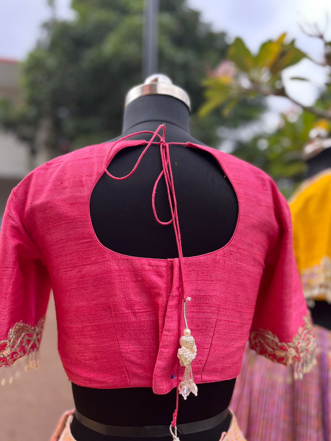 Pink & Peach Bandhani Lehenga