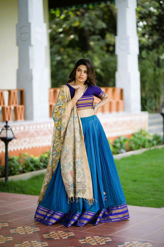 Narayanpet Cotton Fabric Half Saree Online Shopping