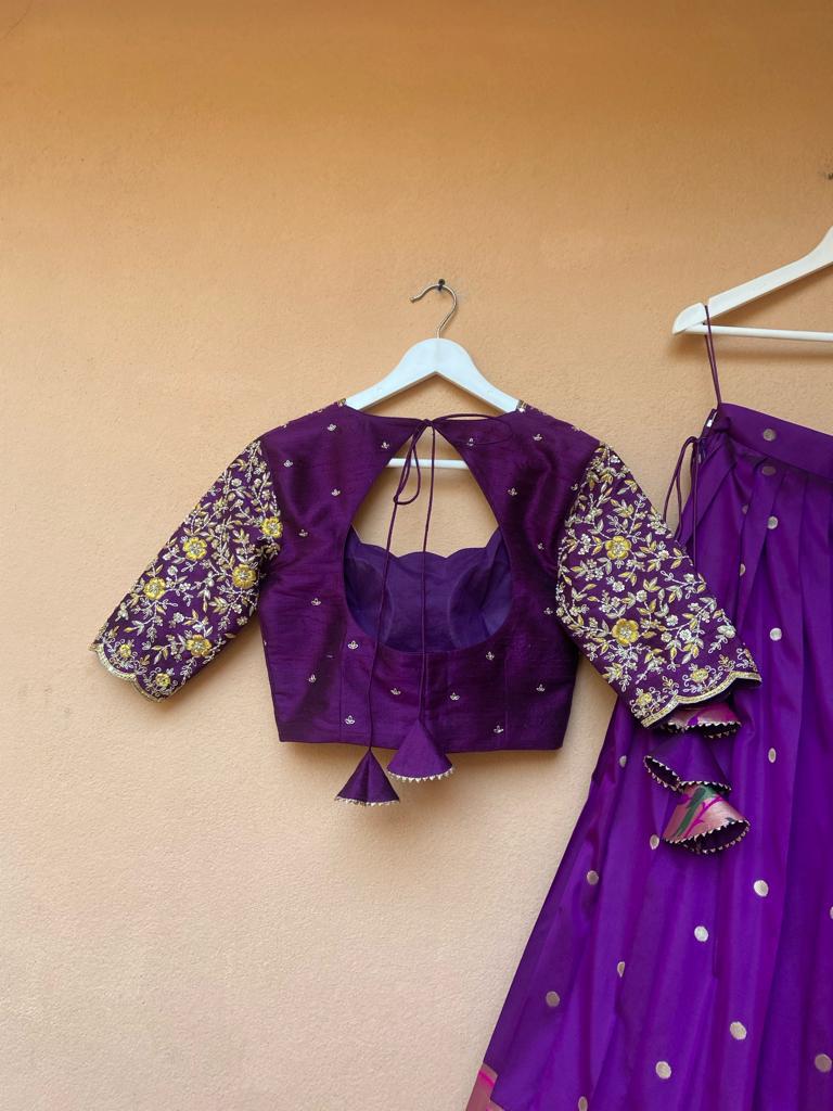 Purple Paithani Silk Lehenga