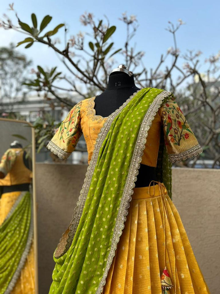 Yellow Pure Kota Silk Lehenga