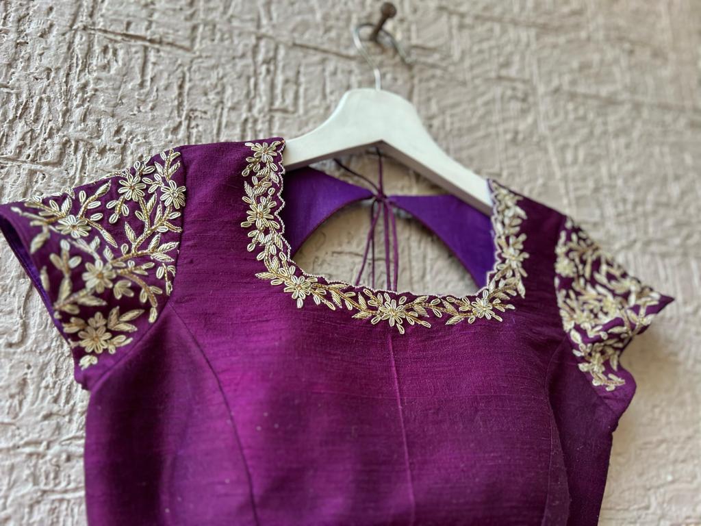 Purple and Lavender Organza Silk Lehenga