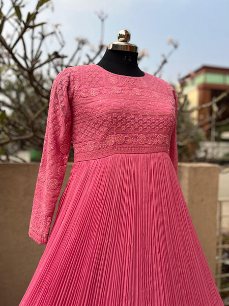 Pink Chikankari Dress