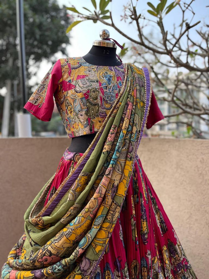 Rani Pink Kalamkari Lehenga