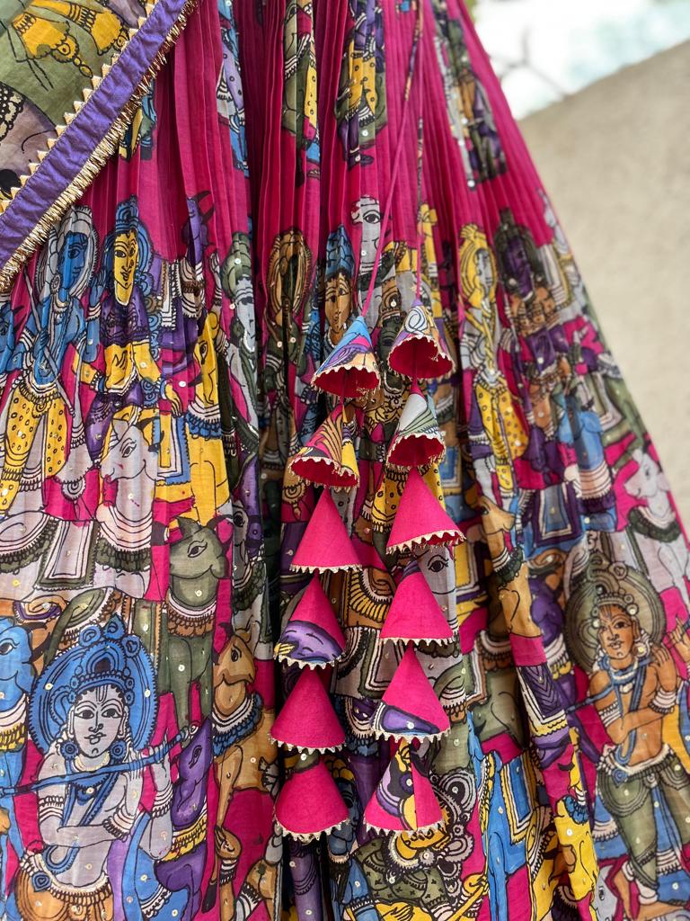 Rani Pink Kalamkari Lehenga